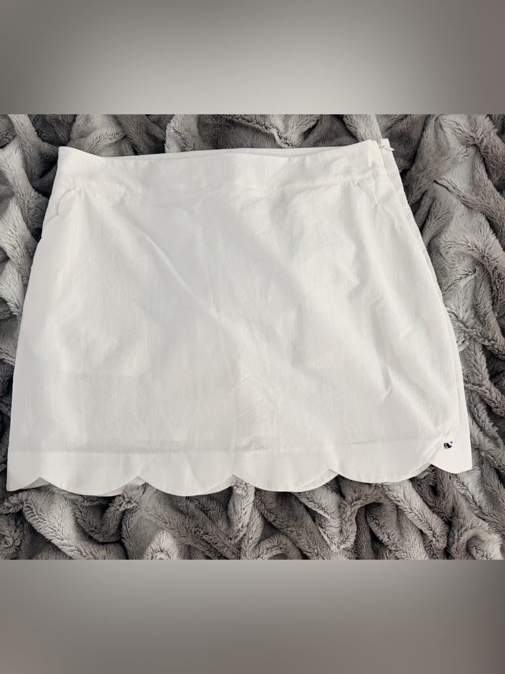 White Scallop-Hem Women’s Skort
